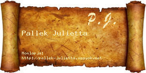 Pallek Julietta névjegykártya